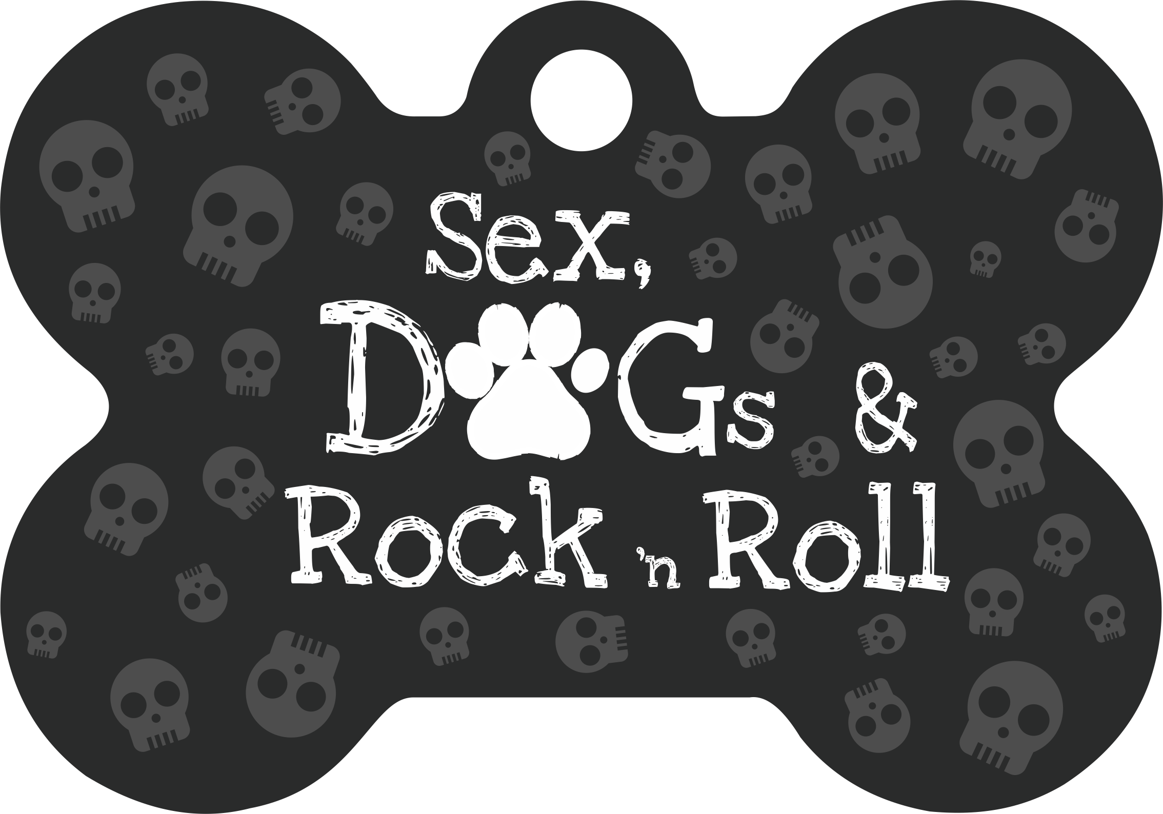 PACOTE DE PLACAS OSSO-(QTD: 5)-SEX DOGS AND ROCK N ROLL