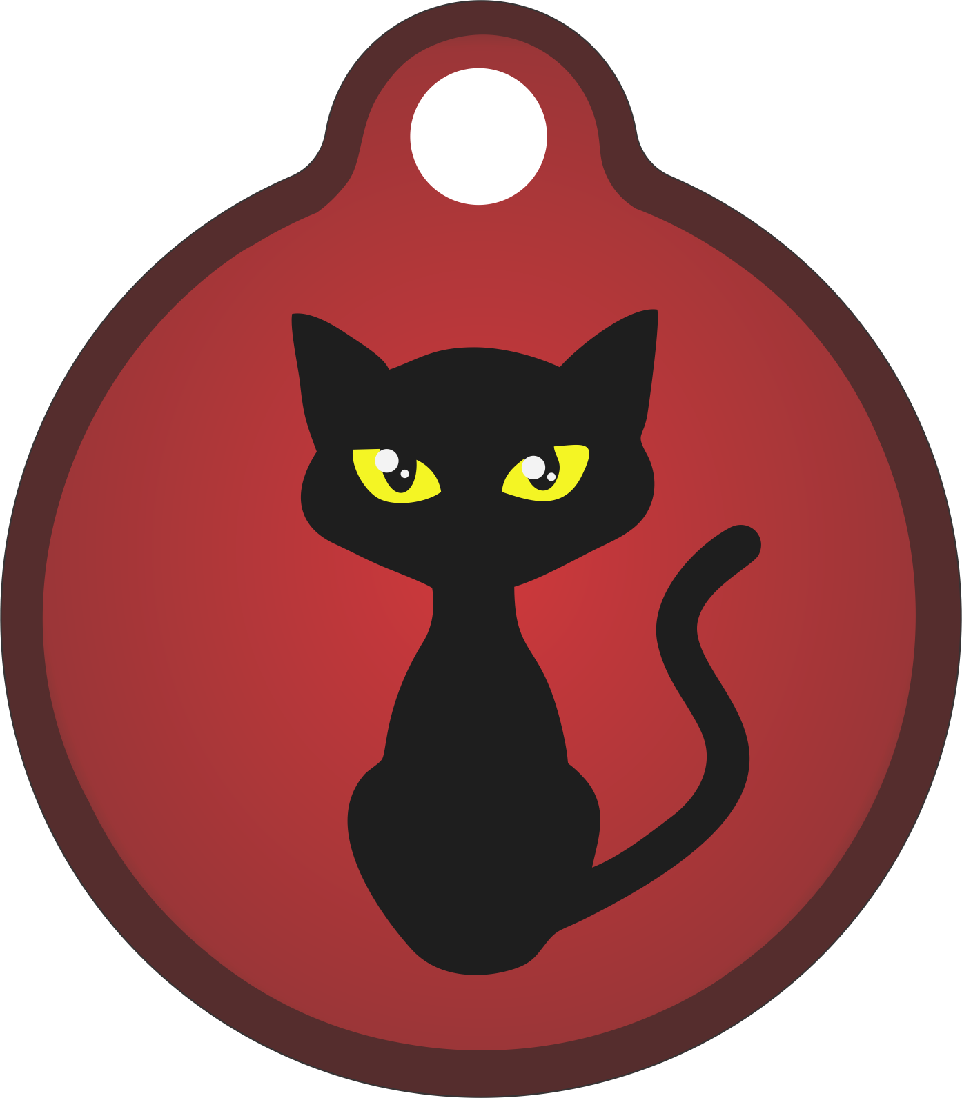 PACOTE DE PLACAS MEDALHA PEQUENA-(QTD: 5)-GATO PRETO