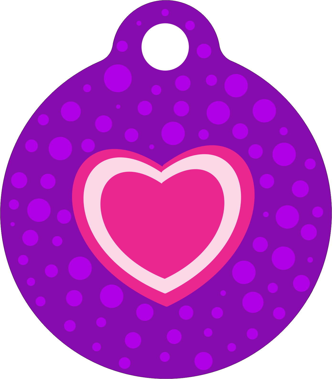 PACOTE DE PLACAS MEDALHA PEQUENA-(QTD: 5)-CORACAO ROSADO