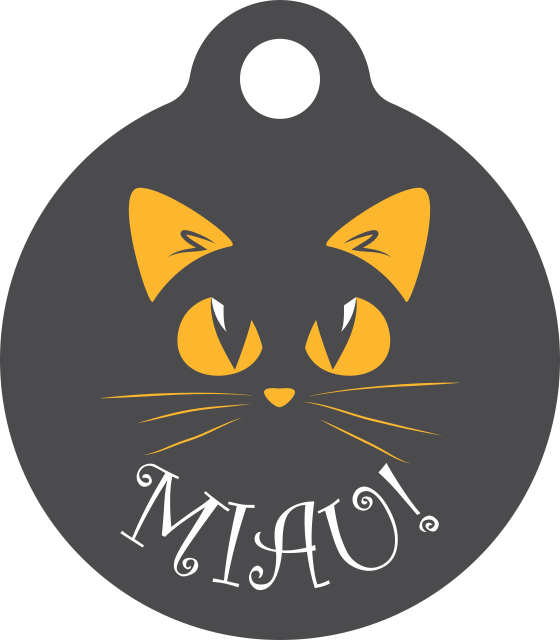 PACOTE DE PLACAS MEDALHA PEQUENA-(QTD: 5)-MIAU CINZA