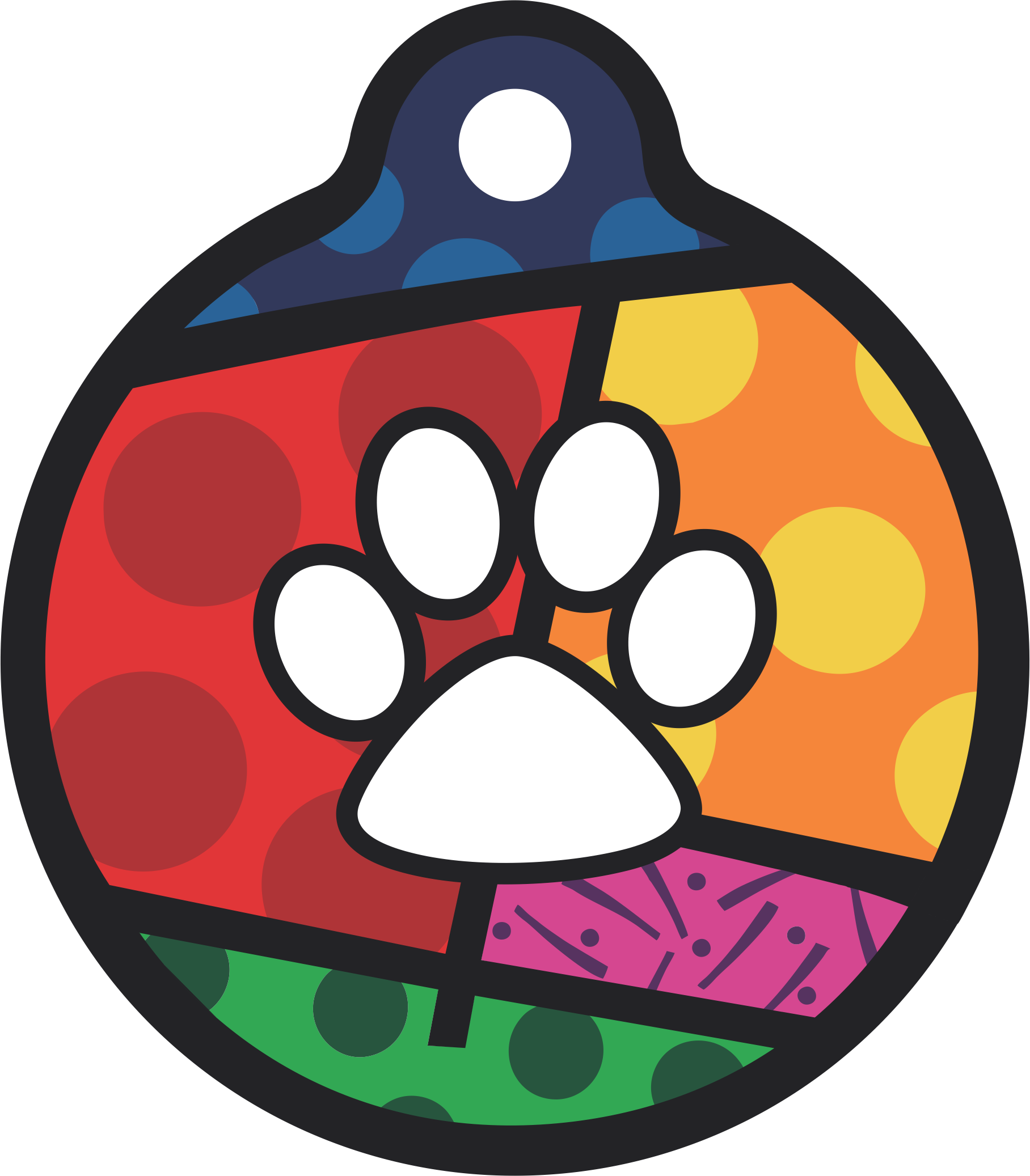 PACOTE DE PLACAS MEDALHA GRANDE-(QTD: 5)-PATINHA EM CORES
