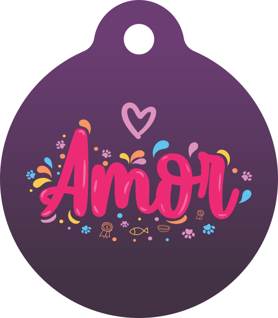 PACOTE DE PLACAS MEDALHA GRANDE-(QTD: 5)-AMOR ROXO
