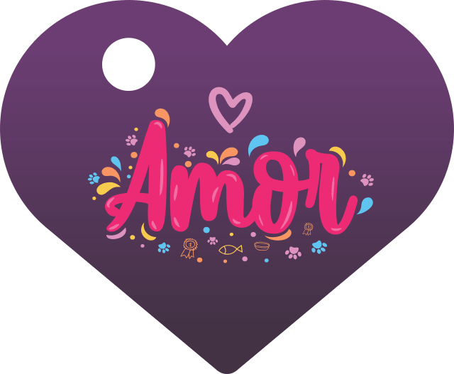 PACOTE DE PLACAS CORAÇÃO-(QTD: 5)-AMOR ROXO