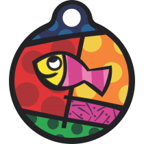 PACOTE DE PLACAS MEDALHA PEQUENA-(QTD: 5)-PEIXINHO EM CORES