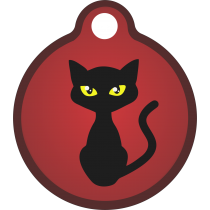 PACOTE DE PLACAS MEDALHA PEQUENA-(QTD: 5)-GATO PRETO
