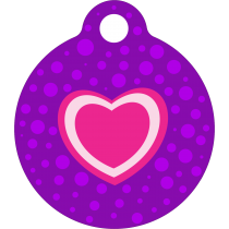 PACOTE DE PLACAS MEDALHA PEQUENA-(QTD: 5)-CORACAO ROSADO