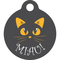 PACOTE DE PLACAS MEDALHA PEQUENA-(QTD: 5)-MIAU CINZA