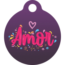 PACOTE DE PLACAS MEDALHA PEQUENA-(QTD: 5)-AMOR ROXO