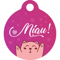PACOTE DE PLACAS MEDALHA PEQUENA-(QTD: 5)-MIAU ROSA