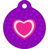 PACOTE DE PLACAS MEDALHA GRANDE-(QTD: 5)-CORACAO ROSADO