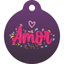 PACOTE DE PLACAS MEDALHA GRANDE-(QTD: 5)-AMOR ROXO
