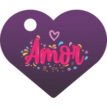 PACOTE DE PLACAS CORAÇÃO-(QTD: 5)-AMOR ROXO
