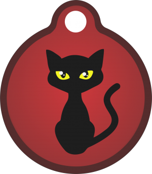 PACOTE DE PLACAS MEDALHA PEQUENA-(QTD: 5)-GATO PRETO