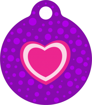 PACOTE DE PLACAS MEDALHA PEQUENA-(QTD: 5)-CORACAO ROSADO