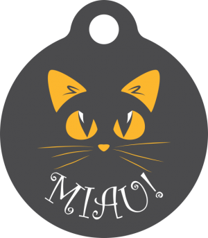 PACOTE DE PLACAS MEDALHA PEQUENA-(QTD: 5)-MIAU CINZA