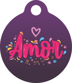 PACOTE DE PLACAS MEDALHA PEQUENA-(QTD: 5)-AMOR ROXO