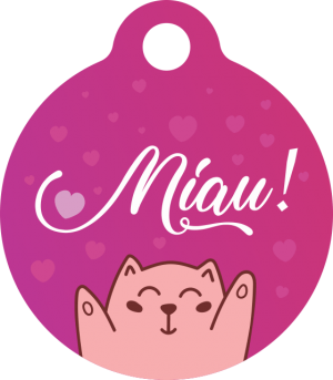 PACOTE DE PLACAS MEDALHA PEQUENA-(QTD: 5)-MIAU ROSA