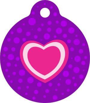 PACOTE DE PLACAS MEDALHA GRANDE-(QTD: 5)-CORACAO ROSADO