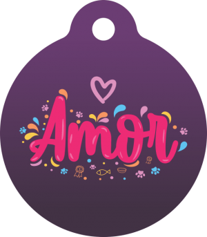PACOTE DE PLACAS MEDALHA GRANDE-(QTD: 5)-AMOR ROXO