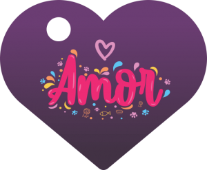 PACOTE DE PLACAS CORAÇÃO-(QTD: 5)-AMOR ROXO